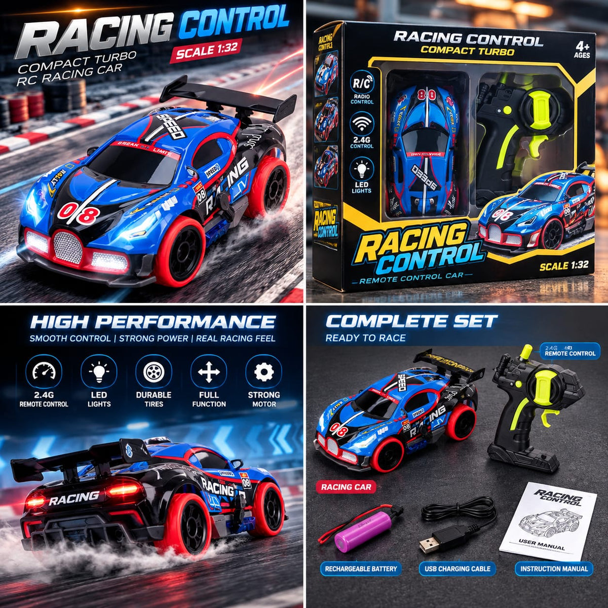 Compact Turbo RC Racing Car