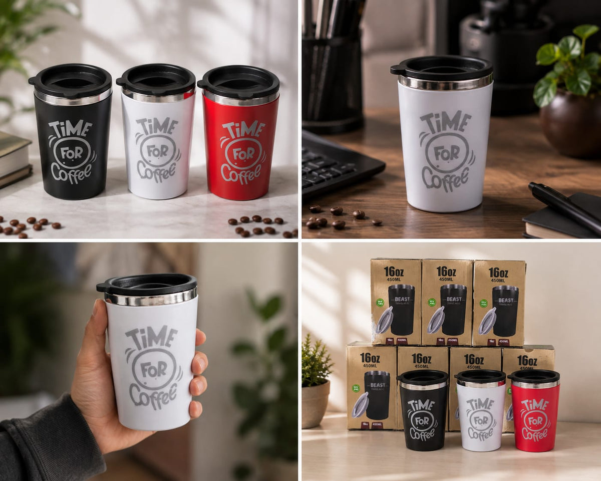 450ml Stainless Steel Coffee Mug with Lid