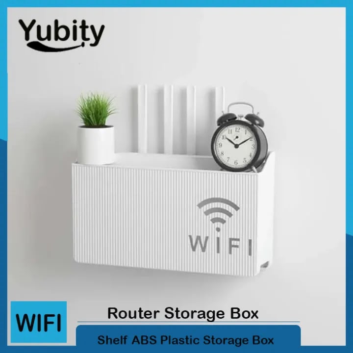 Wall-Mounted WiFi Router & Cable Organizer Shelf