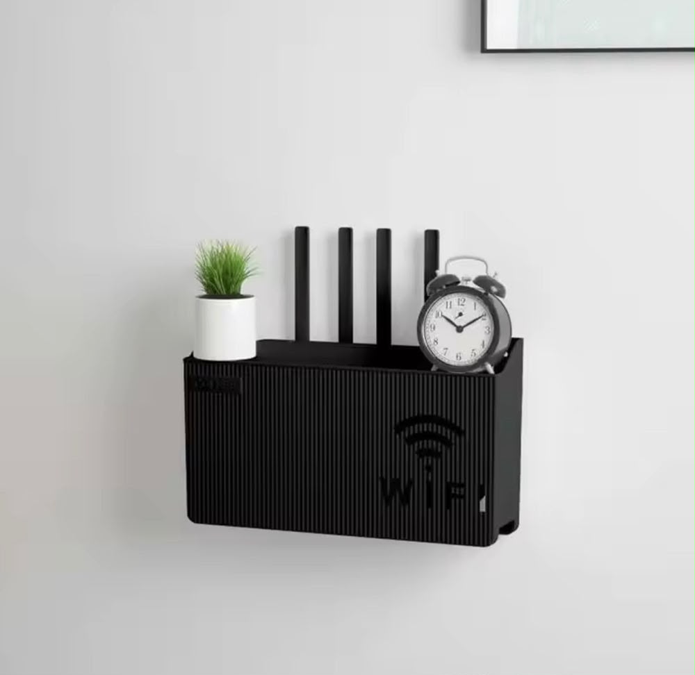 Wall-Mounted WiFi Router & Cable Organizer Shelf