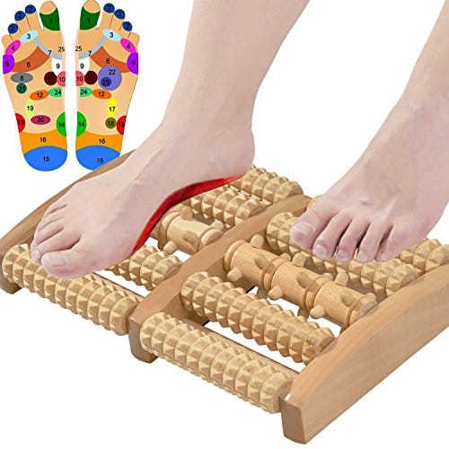 Wooden 6-Roller Foot Massager Relaxation  Foot Care