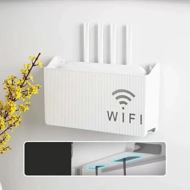 Wall-Mounted WiFi Router & Cable Organizer Shelf
