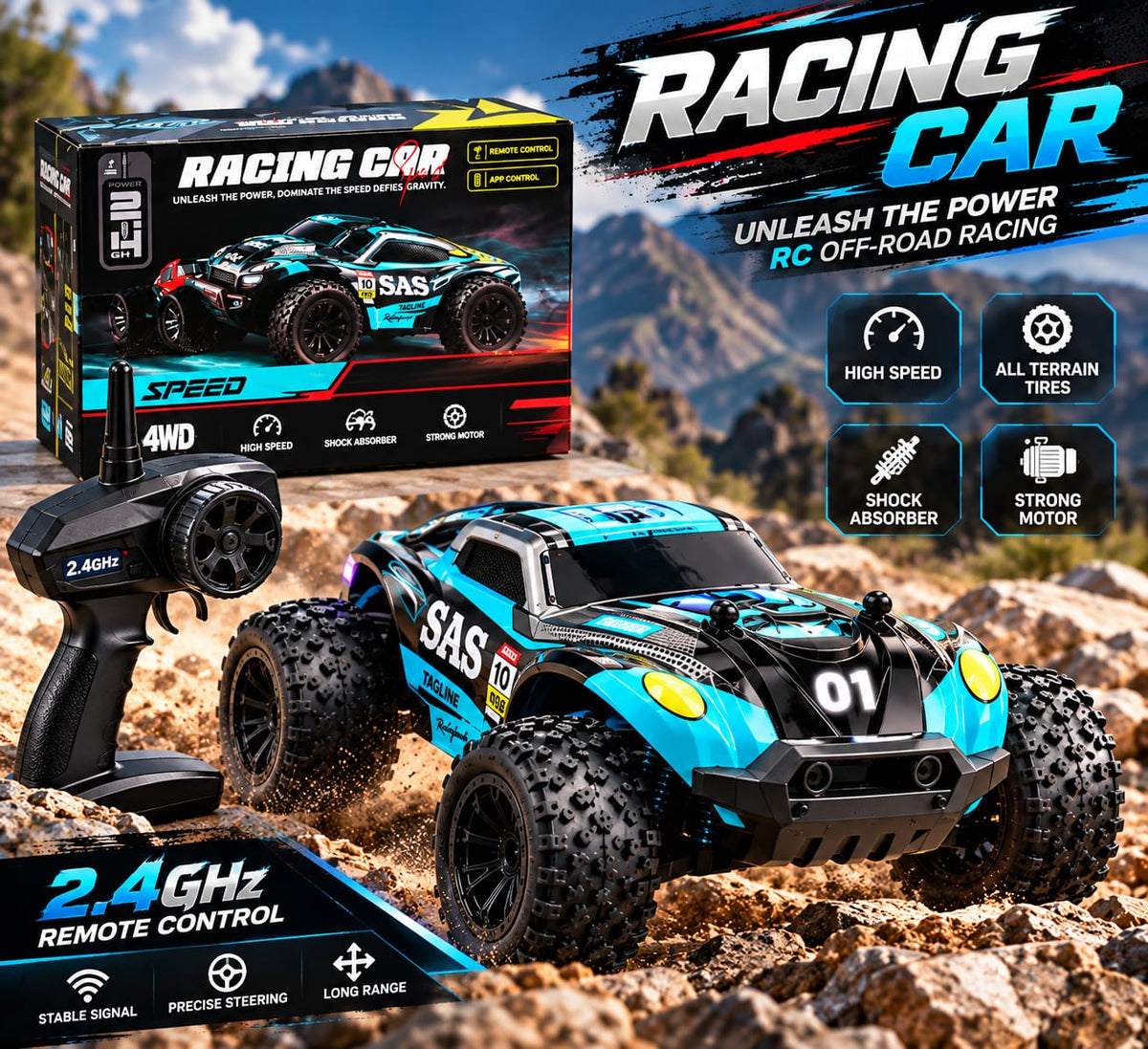 4WD Off-Road RC Racing Car