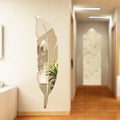 3D Acrylic Leaf Wall Decor – White & Golden