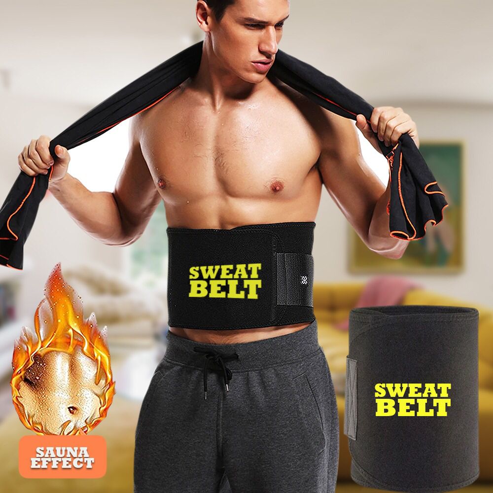 Adjustable Waist Sweat Trimmer Belt – Black