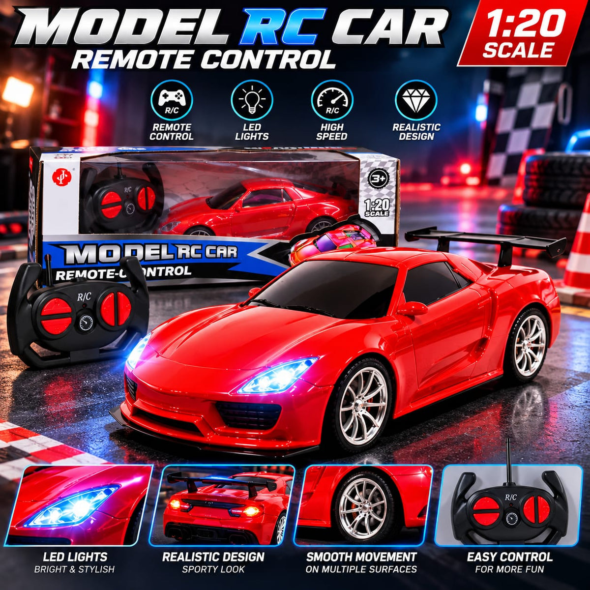 RC Street Racer Sports Car – 1:20 Scale
