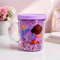 Kids Cartoon Glitter Glass Mug