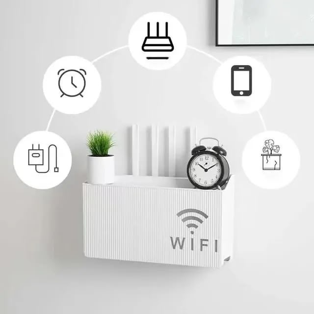 Wall-Mounted WiFi Router & Cable Organizer Shelf
