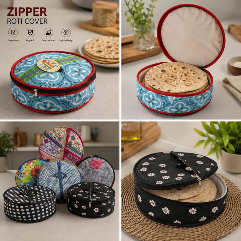 Roti Zipper Storage Bag – Insulated & Reusable