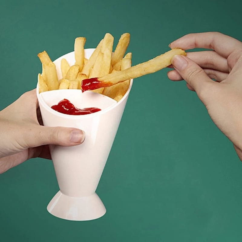 French Fry Cone &amp; Sauce Dip Holder