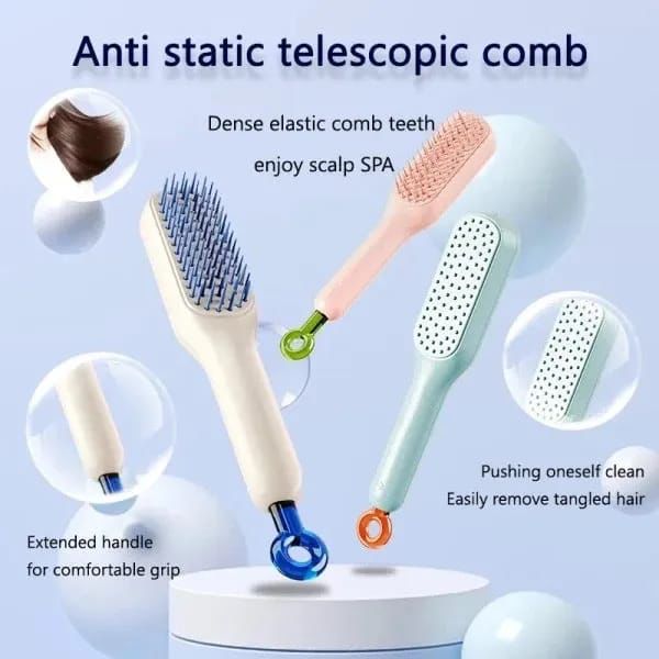 Telescopic Self-Cleaning Hair Brush