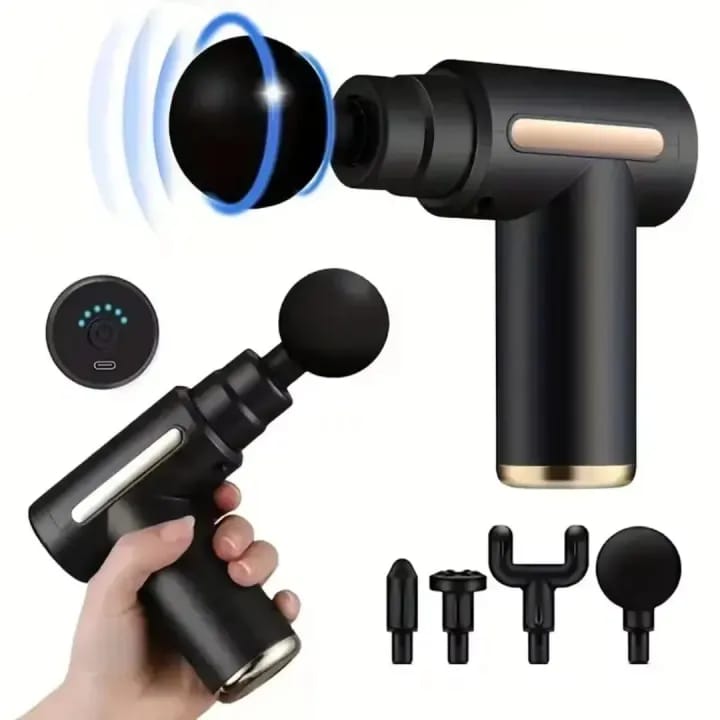 5-in-1 Electric Massage Gun with 4 Heads