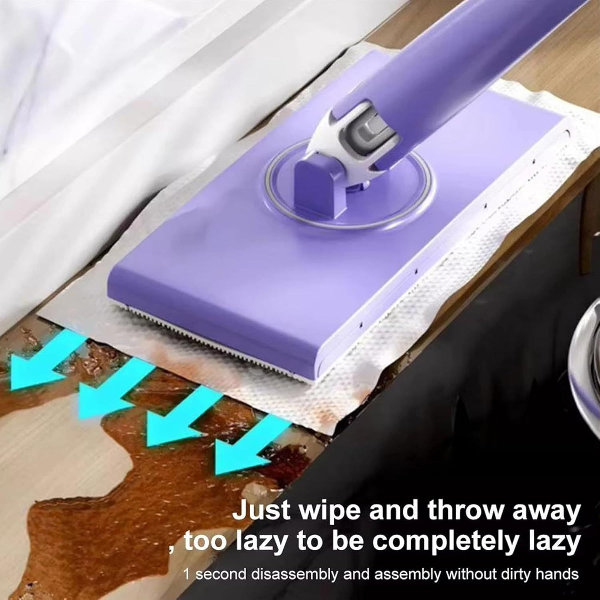 Automatic Cloth-Changing Mini Mop – 360° Rotating Head