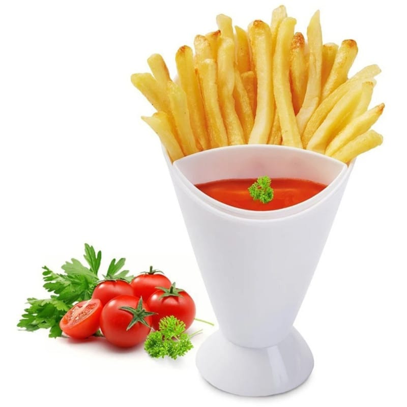 French Fry Cone &amp; Sauce Dip Holder