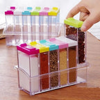 6-Piece Seasoning Spice Jar Set with Crystal Tray