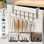 5-Hook Stainless Steel Over-Door Hanger