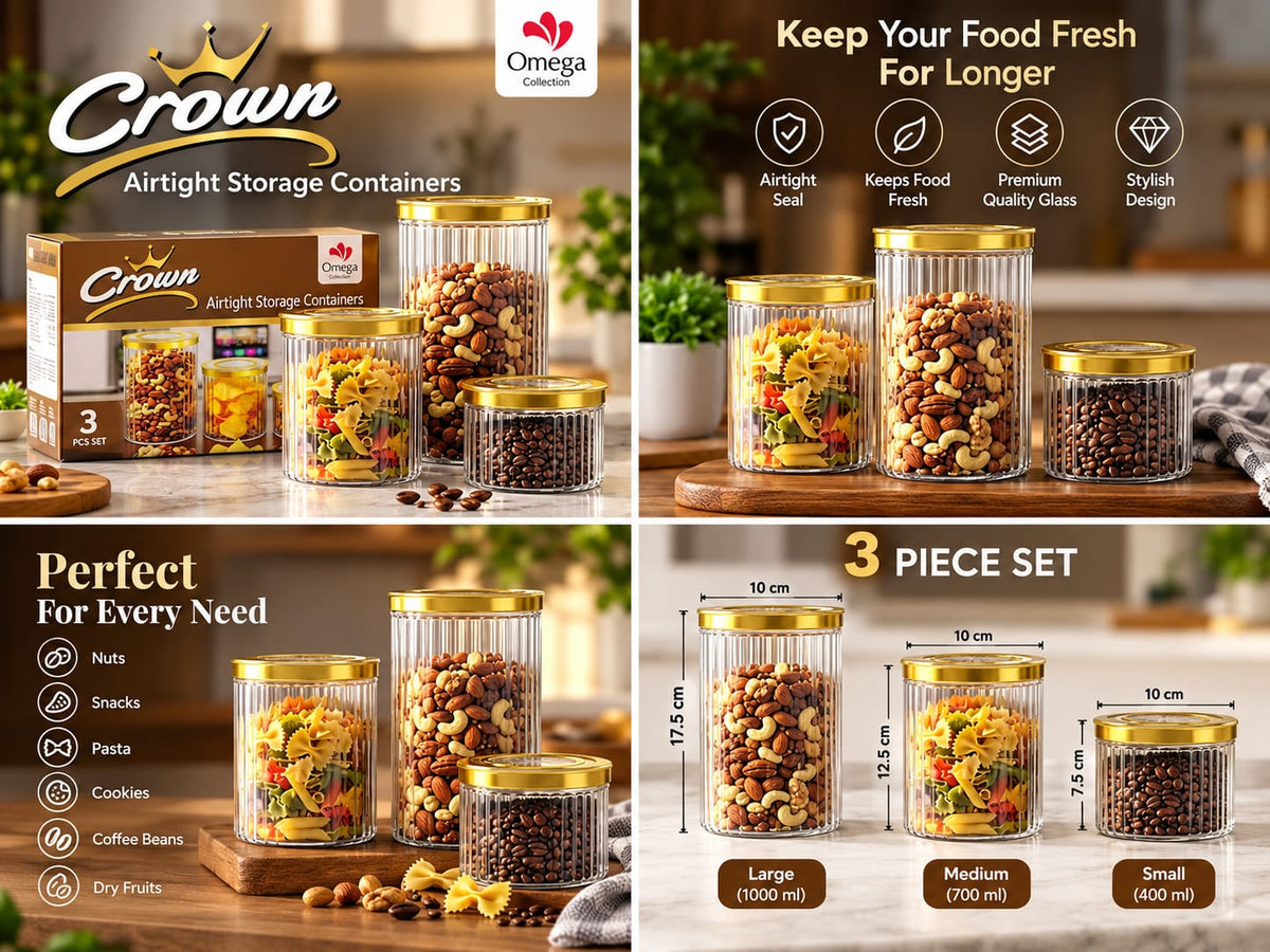Crown 3-Piece Airtight Storage Containers