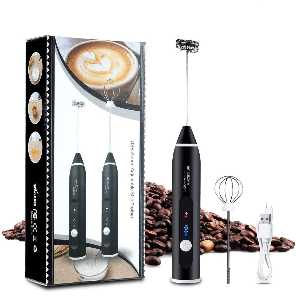 2-in-1 USB Rechargeable Coffee Frother & Egg Beater
