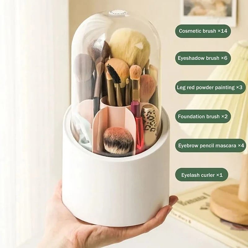360° Rotating Makeup Brush Storage Box