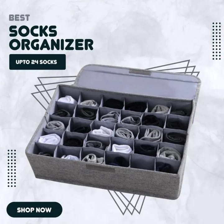 24-Cell Socks &amp; Underwear Storage Organizer