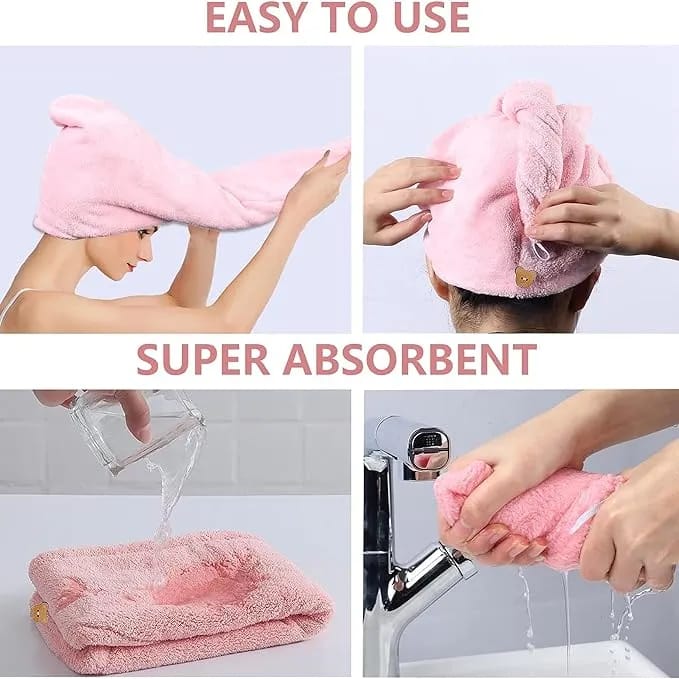 Hair Drying Towel Cap for Girls