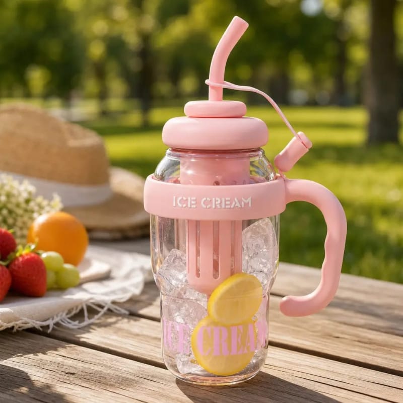 1300ml Ice Cream-Shaped Plastic Tumbler