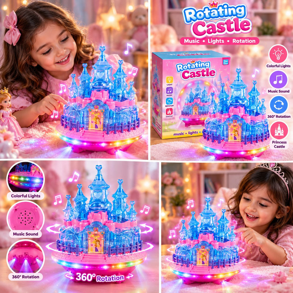 Princess Castle Toy with Music & Lights