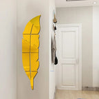 3D Acrylic Leaf Wall Decor – White & Golden