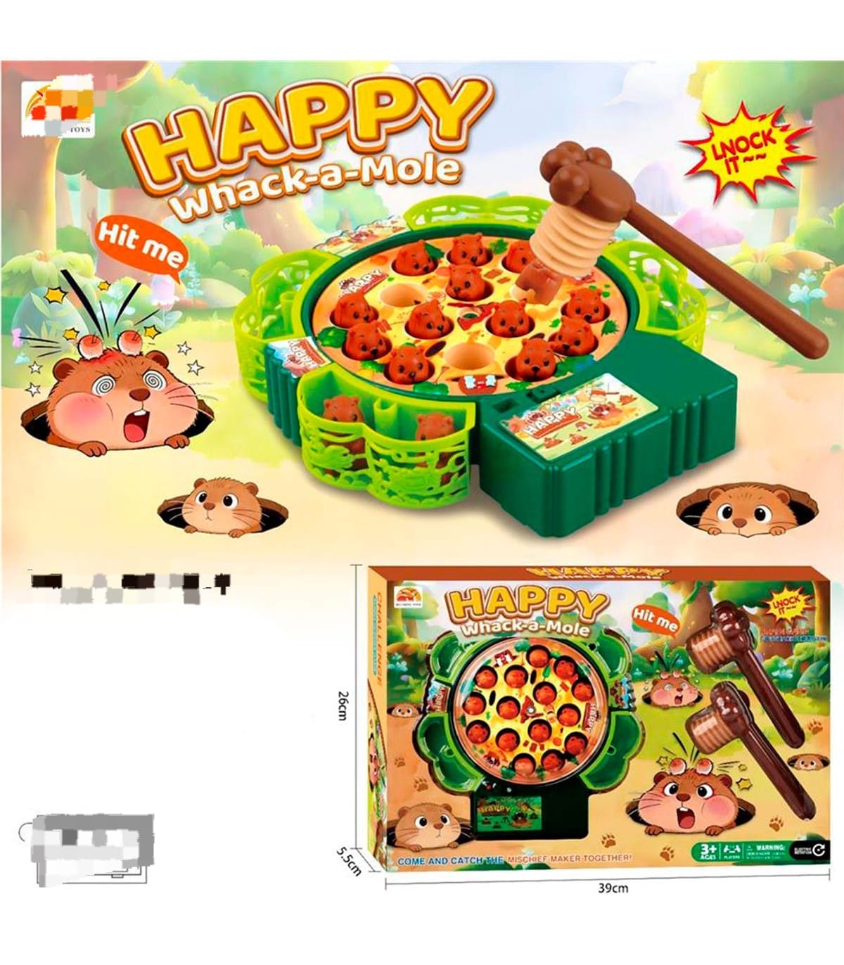 Kids Whack-a-Mole Game with Lights & Music