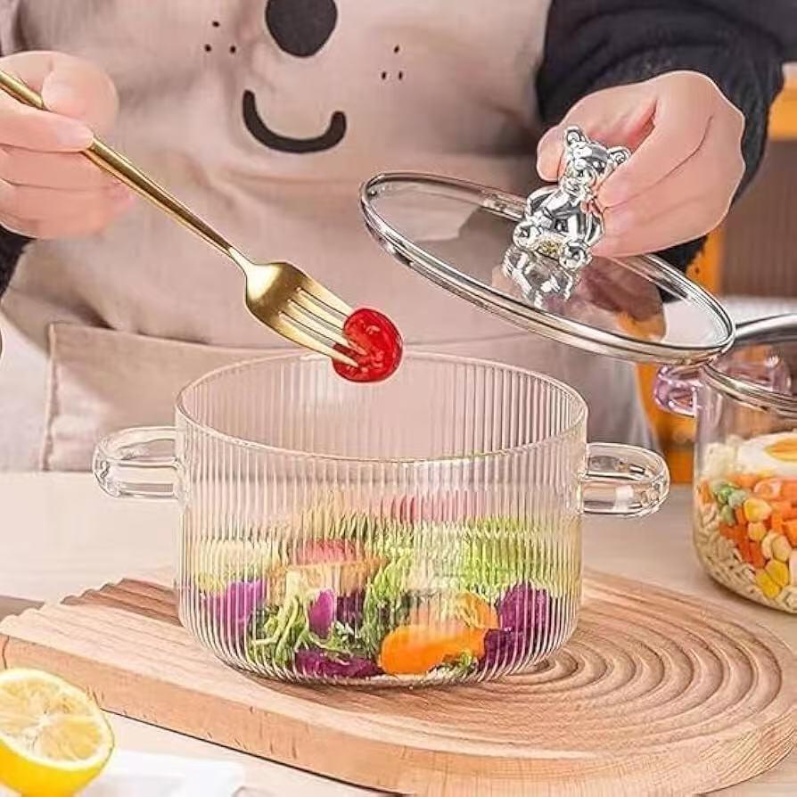 Modern Glass Cooking Pot with Lid –