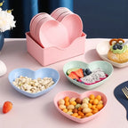 Heart-Shaped 10-Piece Plate Set with Holder