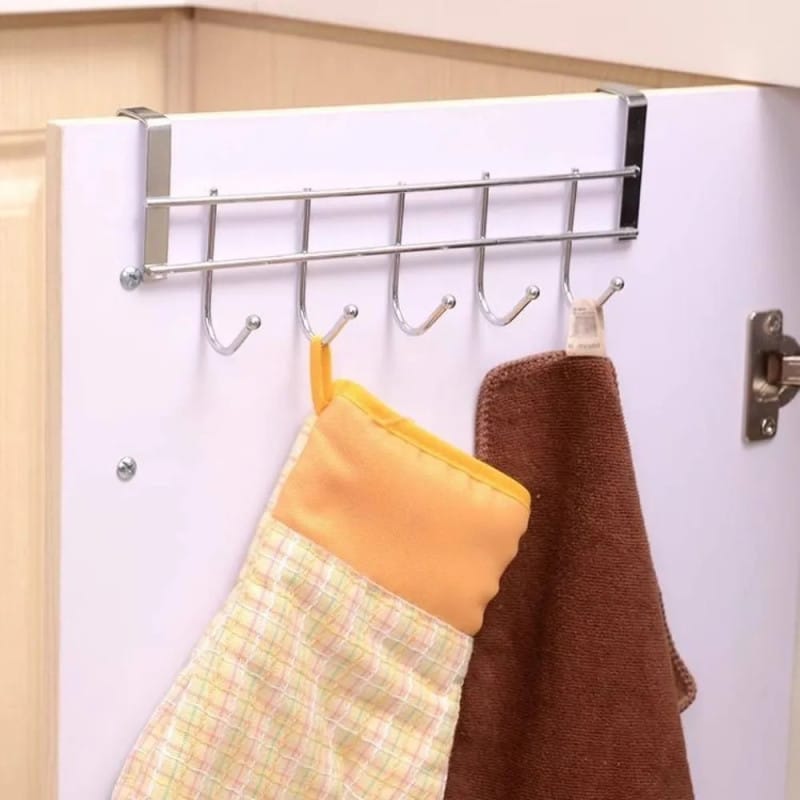 5-Hook Stainless Steel Over-Door Hanger