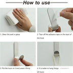 3-Piece Metal Self-Adhesive Wall Hook Set