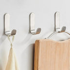 3-Piece Metal Self-Adhesive Wall Hook Set