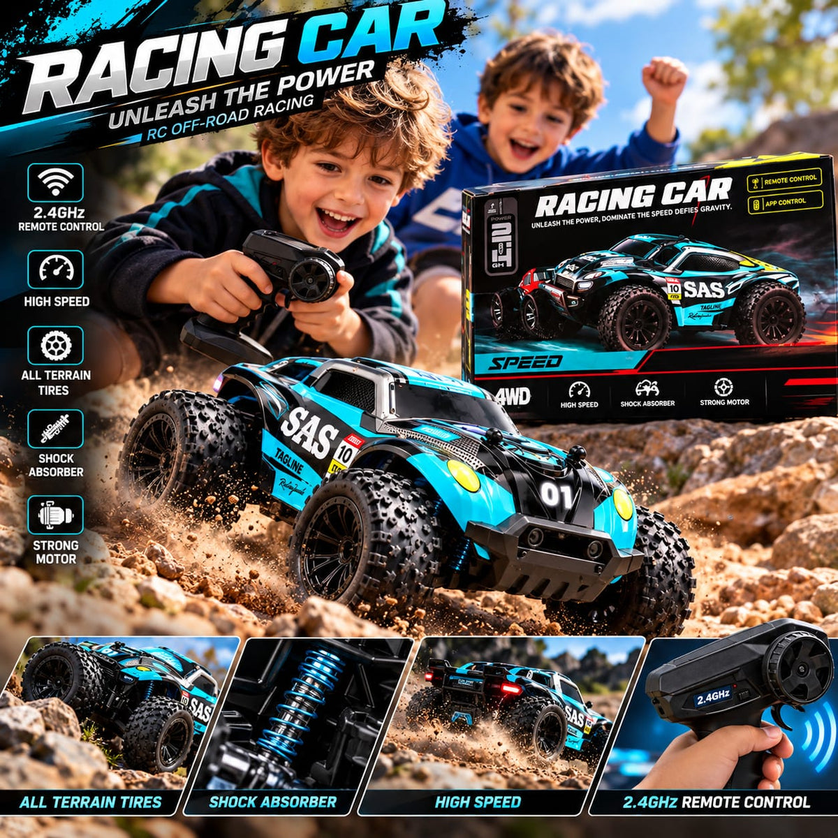 4WD Off-Road RC Racing Car