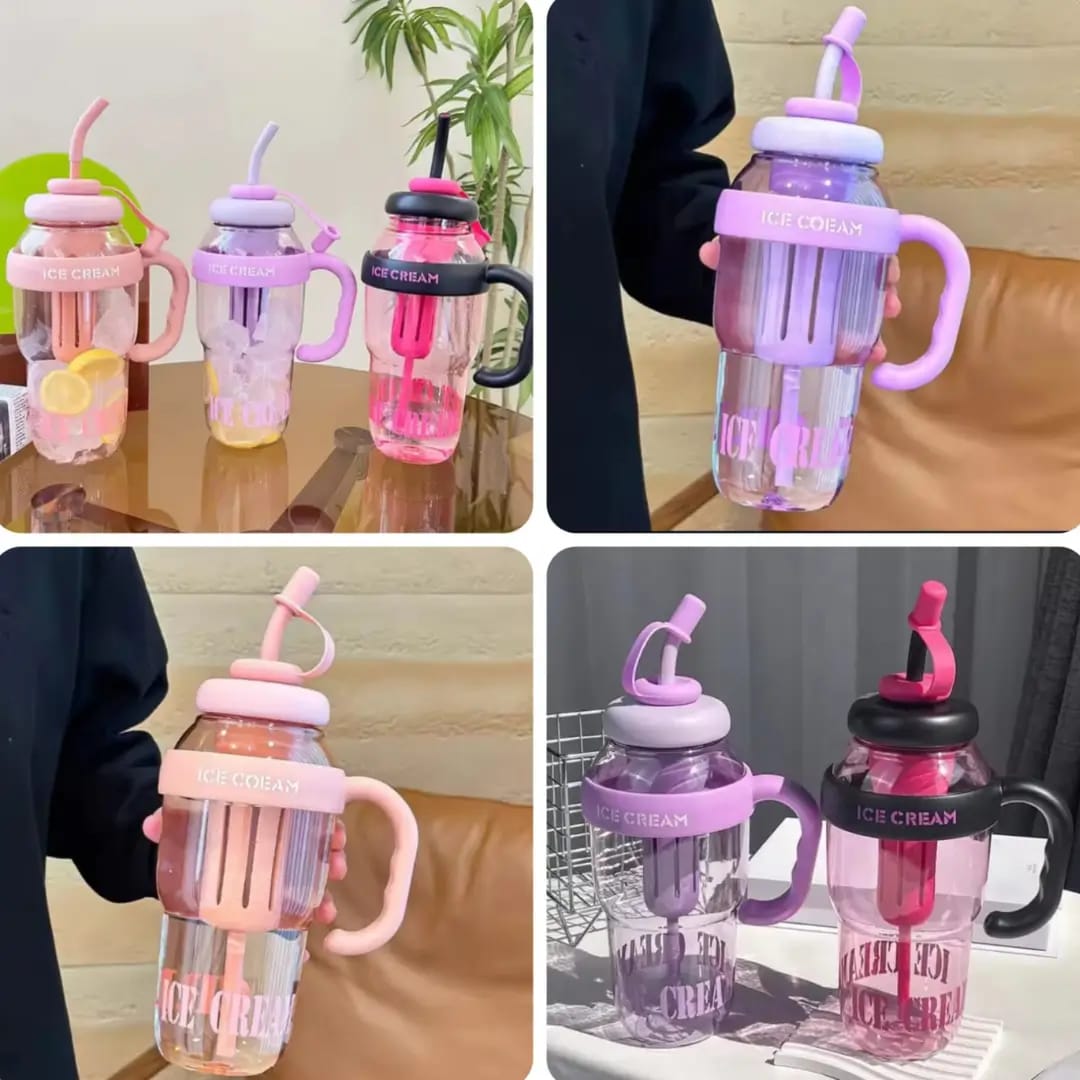 1300ml Ice Cream-Shaped Plastic Tumbler