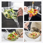Transparent Multi-Functional Fruit Vegetable Washing Bowl