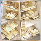 Drill-Free Pull-Out Cabinet Dish Rack