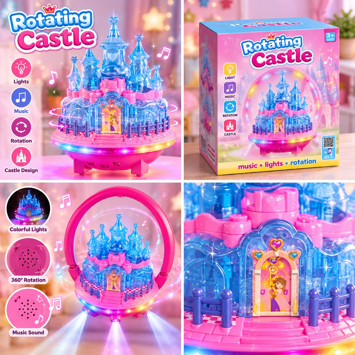 Princess Castle Toy with Music & Lights