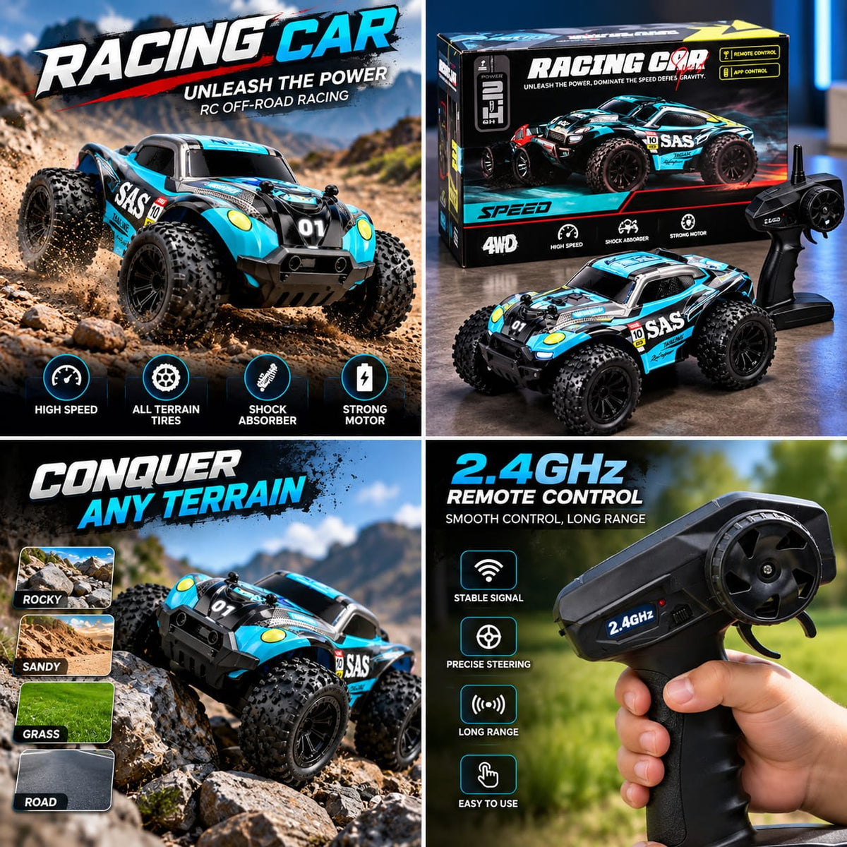 4WD Off-Road RC Racing Car