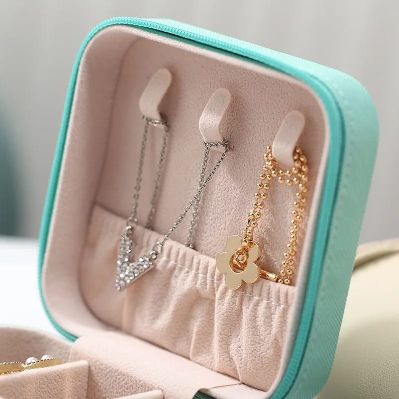 Mini Leather Travel Jewelry Organizer