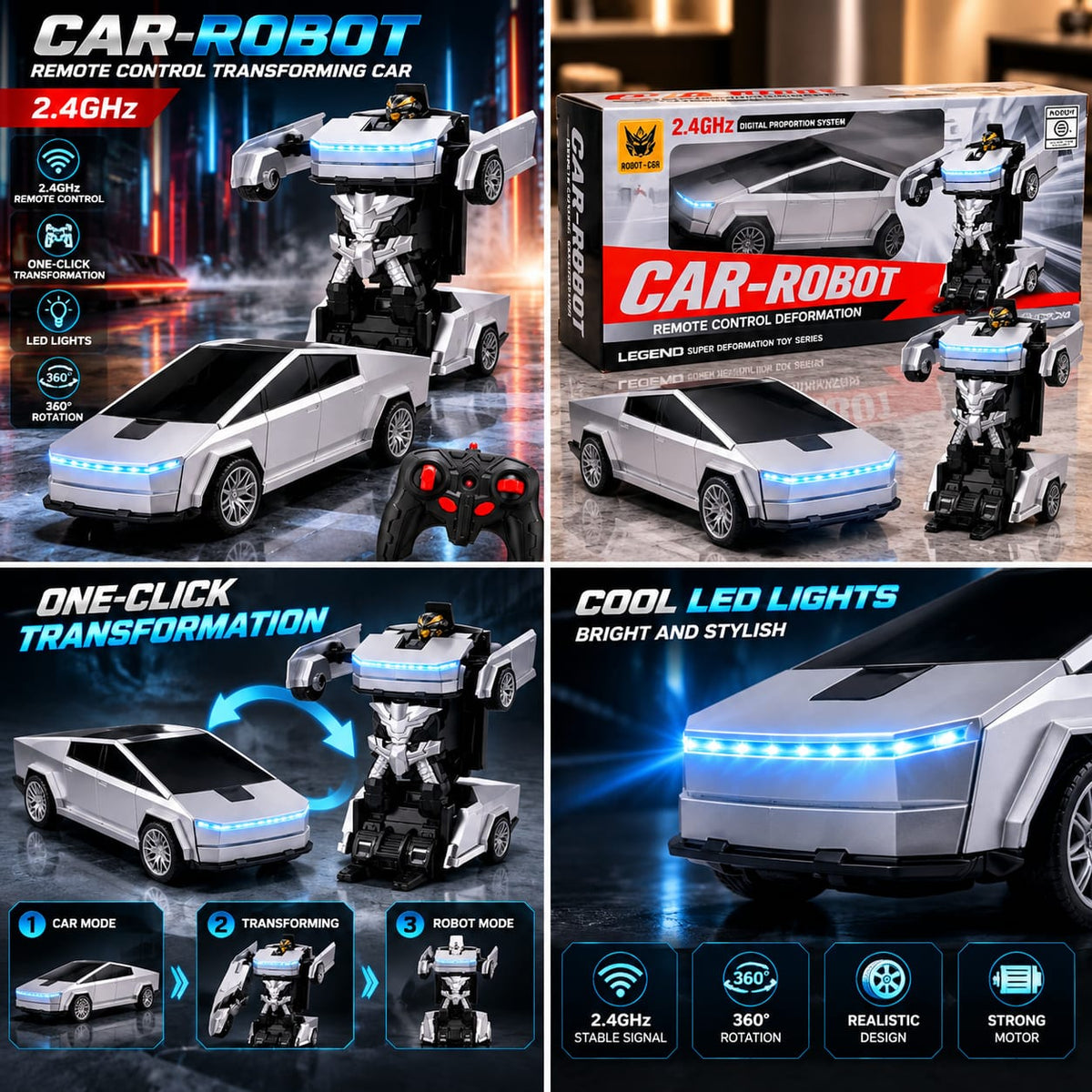 2-in-1 RC Transforming Car Robot