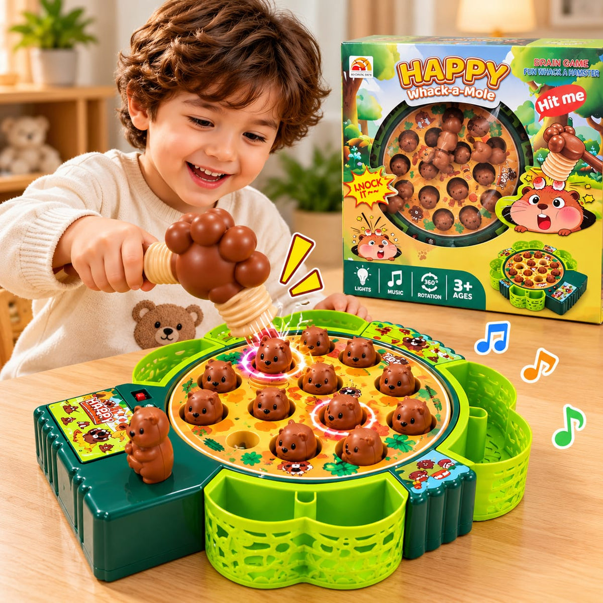 Kids Whack-a-Mole Game with Lights & Music