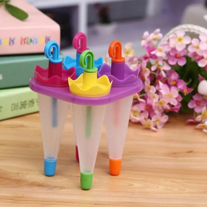 4-Piece Umbrella-Shaped Popsicle Mold Set