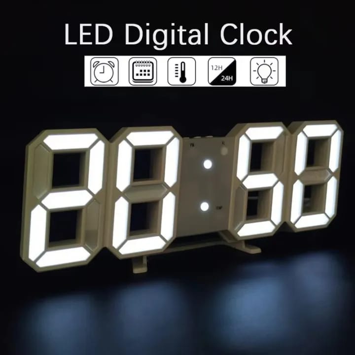 3D LED Digital Wall Clock