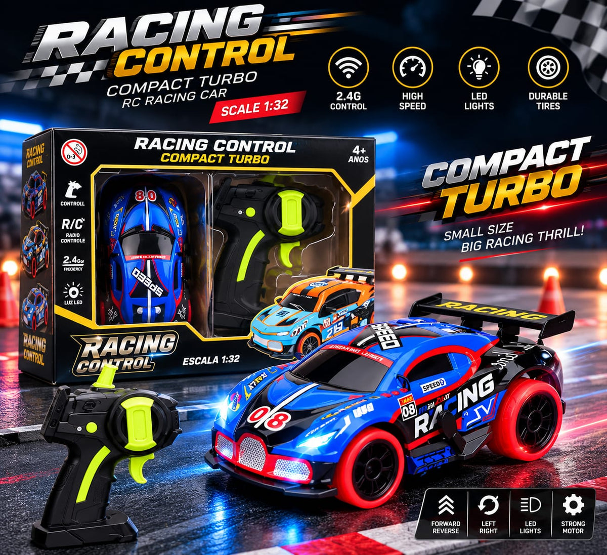 Compact Turbo RC Racing Car