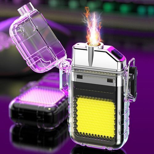 USB Rechargeable Dual Arc Electric Lighter with Flashlight