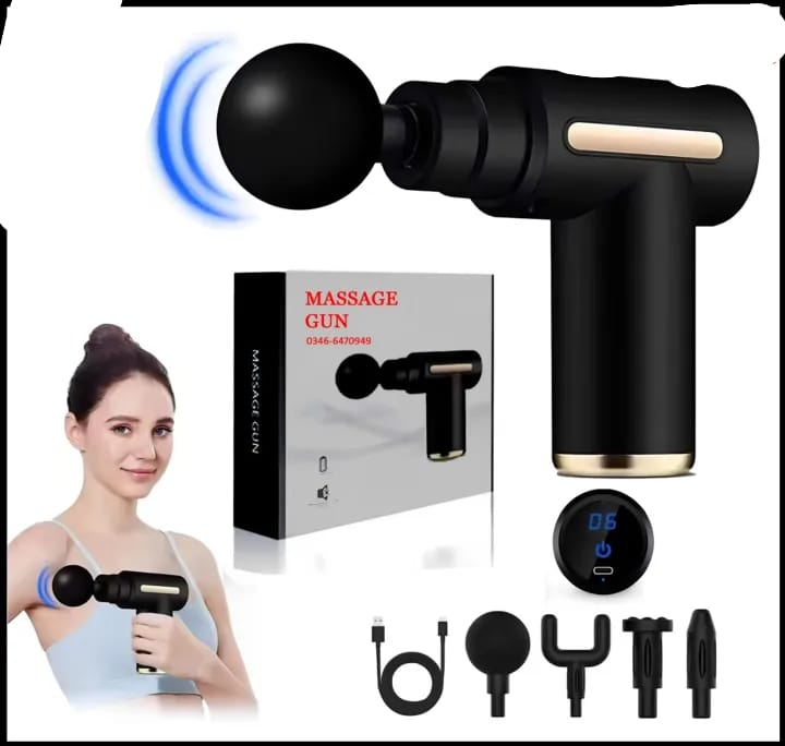 5-in-1 Electric Massage Gun with 4 Heads