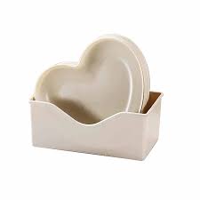 Heart-Shaped 10-Piece Plate Set with Holder