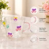 Cherry Design Glass Cup